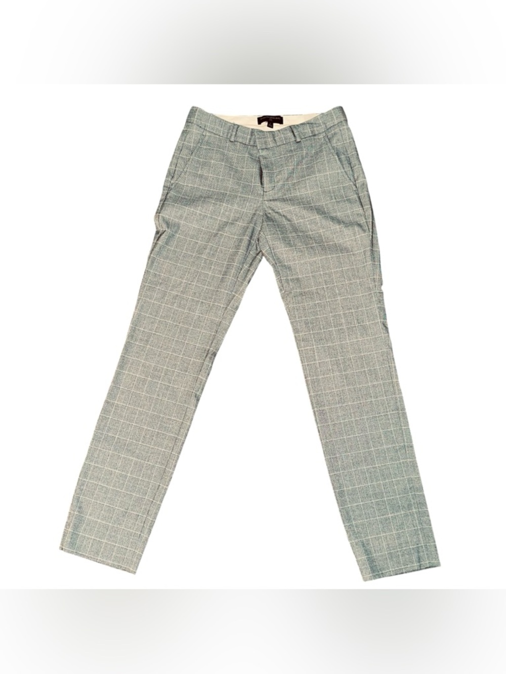 Banana Republic Gray Windowpane Tapered Chinos